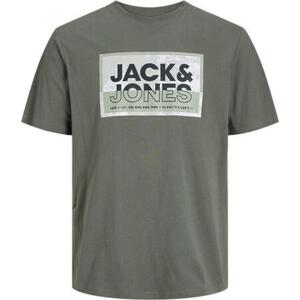 Jack&Jones PLUS Pánské triko JCOLOGAN Standard Fit 12257335 Agave Green 6XL