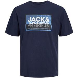 Jack&Jones PLUS Pánské triko JCOLOGAN Standard Fit 12257335 Navy Blazer 6XL
