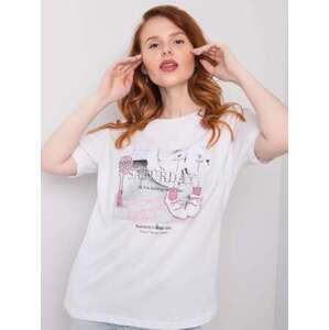 Fashionhunters Bílé dámské tričko s M