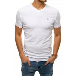Dstreet Bílé pánské jednobarevné tričko RX4462 XXL, Bílá,