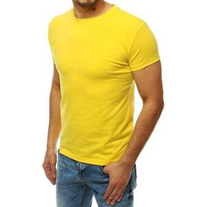 Dstreet Žluté pánské jednobarevné tričko RX4194 L, Žlutá