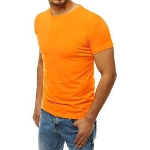 Dstreet Jednobarevné pánské tričko, světle oranžové RX4190 XL, Oranžová,