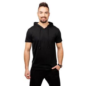 Glano Pánské triko s kapucí - černé Velikost: XL, Černá