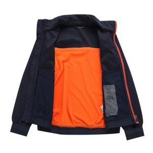 Alpine Pro bunda dětská TYCHO softshellová modro/oranžová 164/170