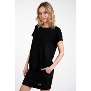 Italian Fashion Dámská halenka Ksenia s krátkým rukávem - černá velikost: XL