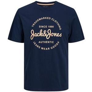 Jack&Jones Pánské triko JJFOREST Standard Fit 12247972 Navy Blazer XL