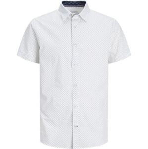 Jack&Jones PLUS Pánská košile JJPLAIN Slim Fit 12254851 White 5XL