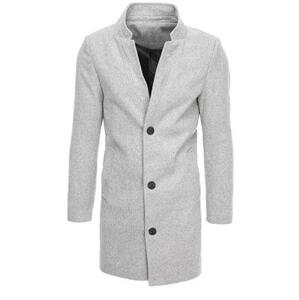 Dstreet Pánský šedý jednořadý kabát CX0428 Velikost: L, Světle, šedá