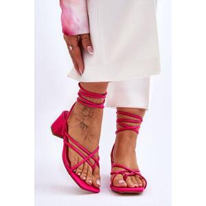 Kesi Vázané Sandály S Vysokými Podpatky Růžový Secret Love 36, Růžová