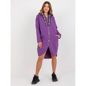 Fashionhunters Tmavě fialová dlouhá mikina na zip Velikost: L / XL, fialový