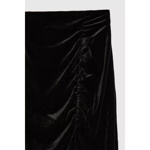MOODO Velurová sukně s rozparkem - velikost L, Černá