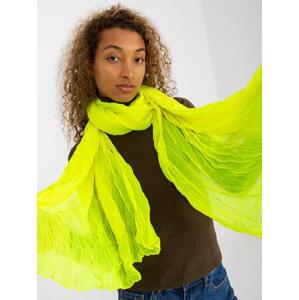 Fashionhunters Fluo žlutý vzdušný šátek s volány Velikost: JEDNA VELIKOST
