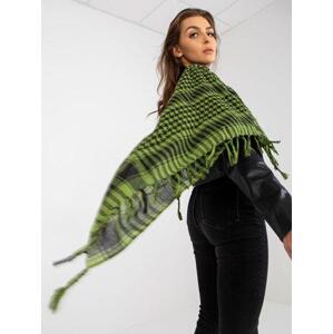 Fashionhunters Zelenočerný kostkovaný šátek Velikost: ONE SIZE, JEDNA, VELIKOST