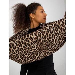 Fashionhunters Dámský béžový leopardí šátek Velikost: ONE SIZE, JEDNA, VELIKOST