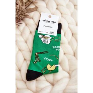 Kesi Pánské ponožky se vzory asijských nudlí, zelené 43-46, Odstíny