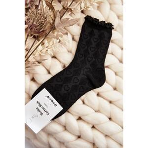 Kesi Vzorované dámské ponožky černé 35-38, Černá
