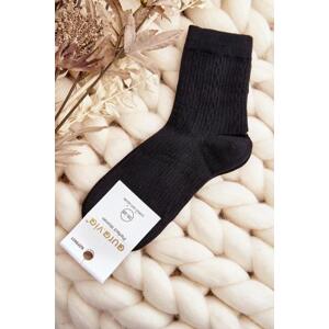 Kesi Dámské embosované ponožky černé 35-38, Černá