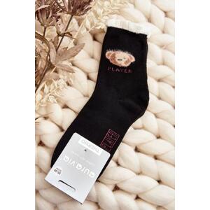 Kesi Silné bavlněné ponožky s medvídkem, černé, 35-38, Černá