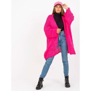 Fashionhunters Fluo růžový cardigan se širokými rukávy OCH BELLA Velikost: ONE SIZE, JEDNA, VELIKOST