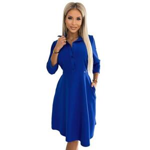 Numoco Košilové šaty SANDY - modré Velikost: XXL, Modrá