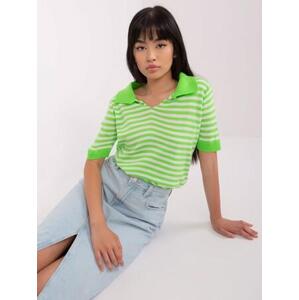 Fashionhunters Světle zelené a bílé polo triko Velikost: ONE SIZE, JEDNA, VELIKOST