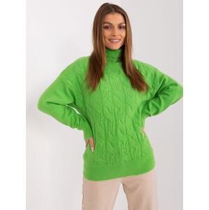 Fashionhunters Světle zelený pletený svetr s dlouhým rukávem Velikost: ONE SIZE, JEDNA, VELIKOST