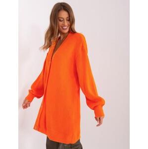 Fashionhunters Oranžový cardigan s výstřihem Velikost: ONE SIZE, JEDNA, VELIKOST