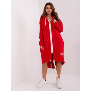 Fashionhunters Červená bavlněná mikina s kapsami Velikost: S/M