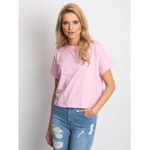 Fashionhunters Růžové tričko Woodland Velikost: XS