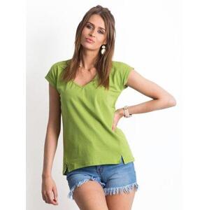 Fashionhunters Světle zelené tričko Vibes Velikost: XS