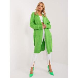 Fashionhunters Světle zelený oversize cardigan bez zapínání.Velikost: ONE SIZE, JEDNA, VELIKOST