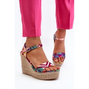 Kesi Vzorované sandály na klínu vyrobené z pletené vícebarevné Anihazra 38, Vícebarevná