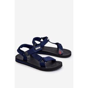 Big Star Shoes Pánské sandály na suchý zip Big Star DD174718 Námořnická modrá 41, Odstíny, tmavě, modré
