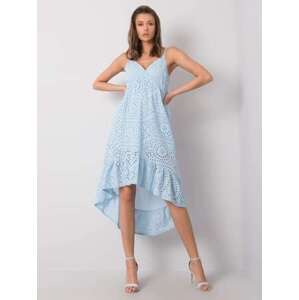 Fashionhunters OCH BELLA Modré šaty s delší zádí L