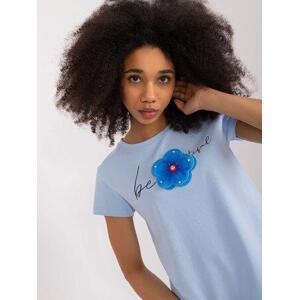 Fashionhunters Světle modré bavlněné tričko BASIC FEEL GOOD Velikost: L / XL