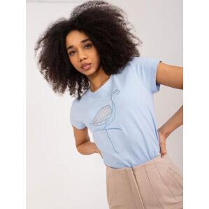 Fashionhunters Světle modré bavlněné tričko BASIC FEEL GOOD Velikost: S/M