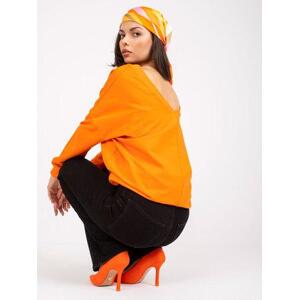 Fashionhunters Oranžovočerná mikinová tunika s potiskem.Velikost: JEDNA VELIKOST