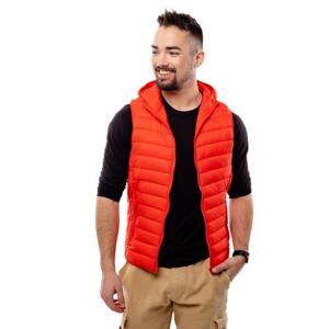 Glano Pánská prošívaná vesta s kapucí - červená Velikost: XL