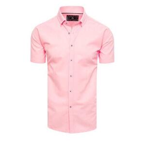 Dstreet Pánská košile s krátkým rukávem růžová KX0994 M