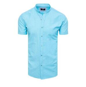 Dstreet Pánská košile KX1000 M Sky Blue s krátkým rukávem