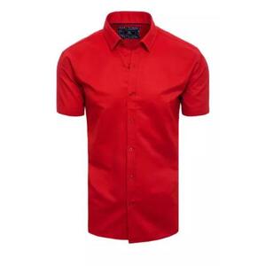 Dstreet Pánská červená košile s krátkým rukávem KX0989 M
