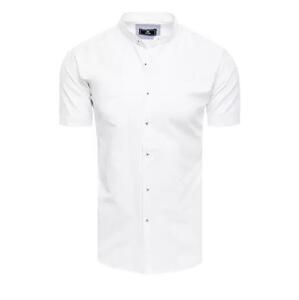 Dstreet Bílá pánská košile KX0998 XL s krátkým rukávem