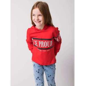 Fashionhunters Červená bavlněná mikina pro dívku 110
