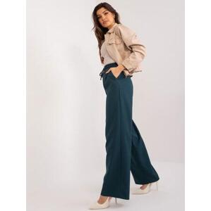 Fashionhunters Dámské kalhoty z mořské tkaniny s kapsami Velikost: L/XL
