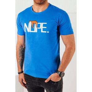 Dstreet Pánské tričko s potiskem, modré RX5356 L, Modrá