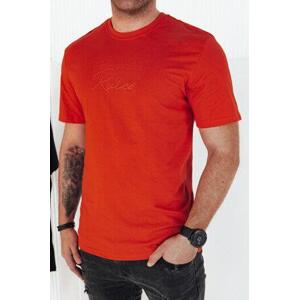 Dstreet Oranžové pánské tričko s potiskem RX5411 XL, Oranžová,