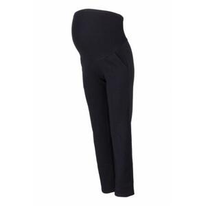 Be MaaMaa Těhotenské kalhoty s elastickým pásem a kapsami - černé L (40)