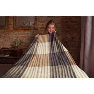 Top textil Mikroflanelová deka vlnkovaná 150x200 cm šedá/béžová