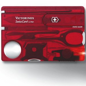 Victorinox Karta SwissCard LITE ČERVENÁ transparentní Barva: Červená