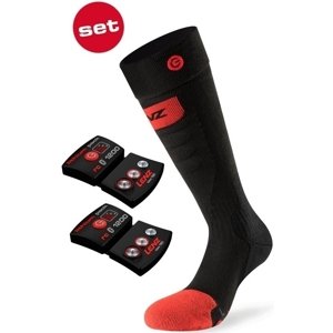 Lenz Set Of Heat Sock 5.0 Toe Cap Slim Fit + Lithium Pack RCB 1200 - black/red/grey 31-34
